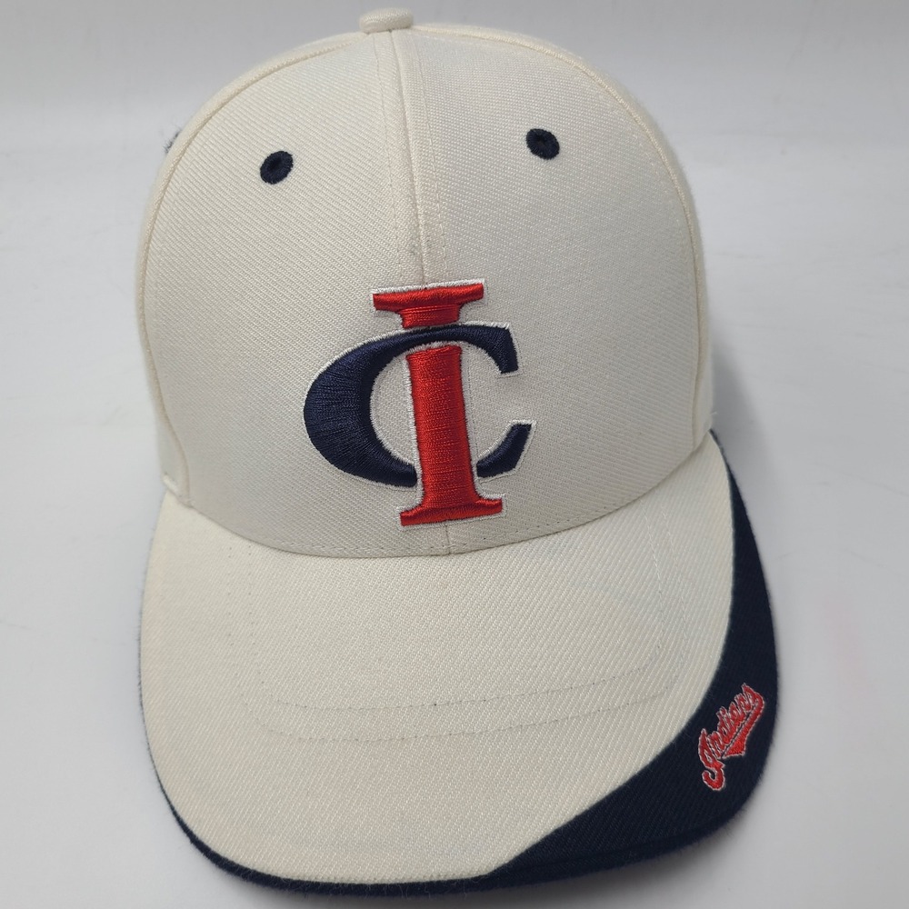 Vintage Cleveland Indians Hat Adjustable Twins Enterprise Cream MLB Chief Wahoo‎